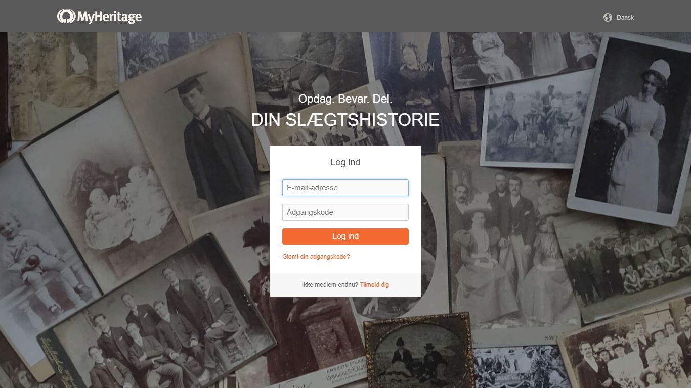 Log ind - MyHeritage